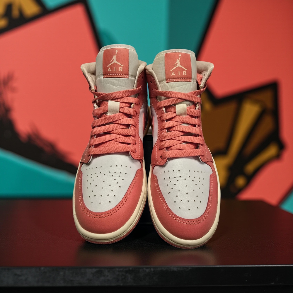 Air Jordan 1 Mid Strawberries Pink and Cream BQ6472-186 Women Size 7